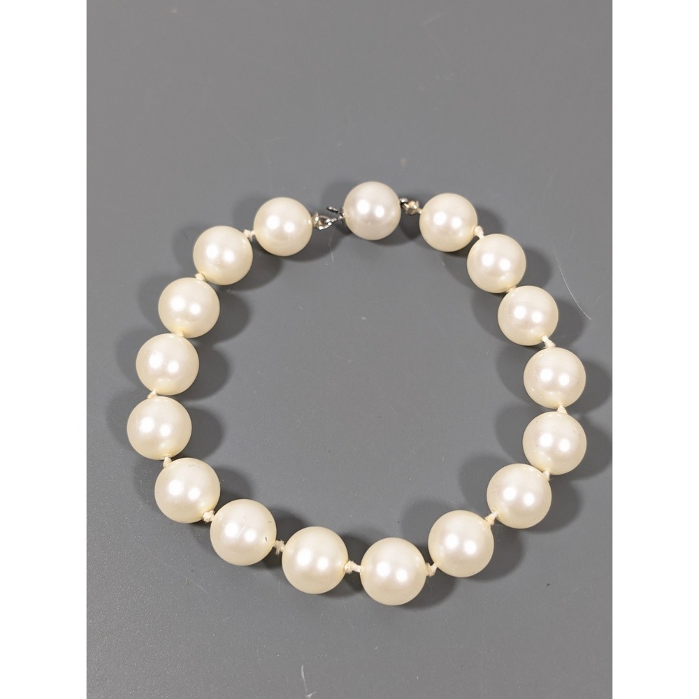 Vintage Ivory Color Faux Pearl Classic Bracelet Elegant Evening 7.5 in